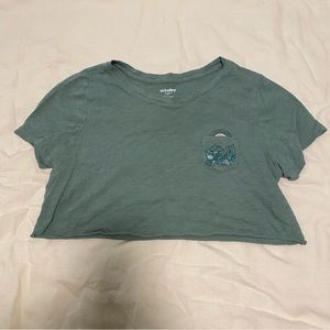 Green Cropped T shirt